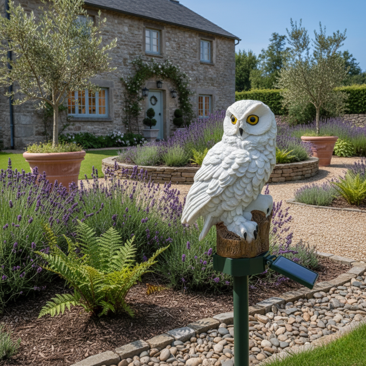 Sculptural Owl Solar Garden Light Hiboux – Product Detail 5