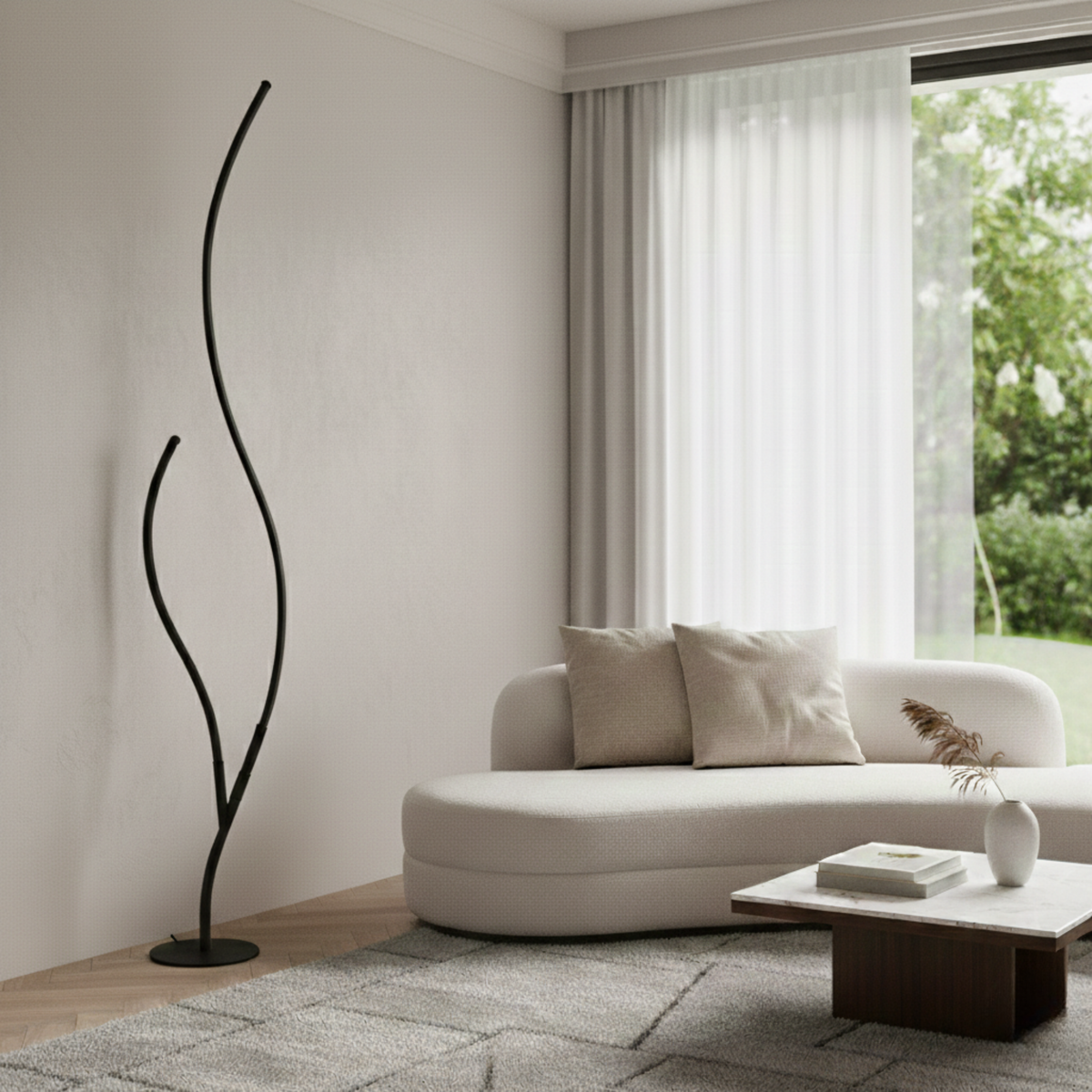 Sinuous Aluminium Branch Floor Lamp Ativo – Lifestyle View 2
