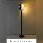 Amber Glass Dome Floor Lamp Derox – Evening Glow