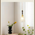 Ruffled Crackle Glass Pendant Light – Helvora – Lifestyle View 4