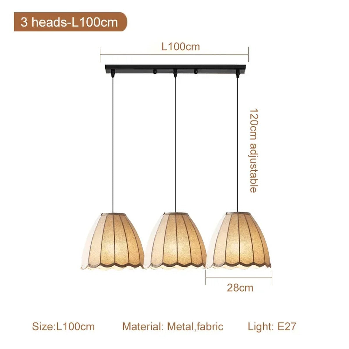 Pleated Linen Dome Pendant & Bar Light – Xevanth – Product Detail 11