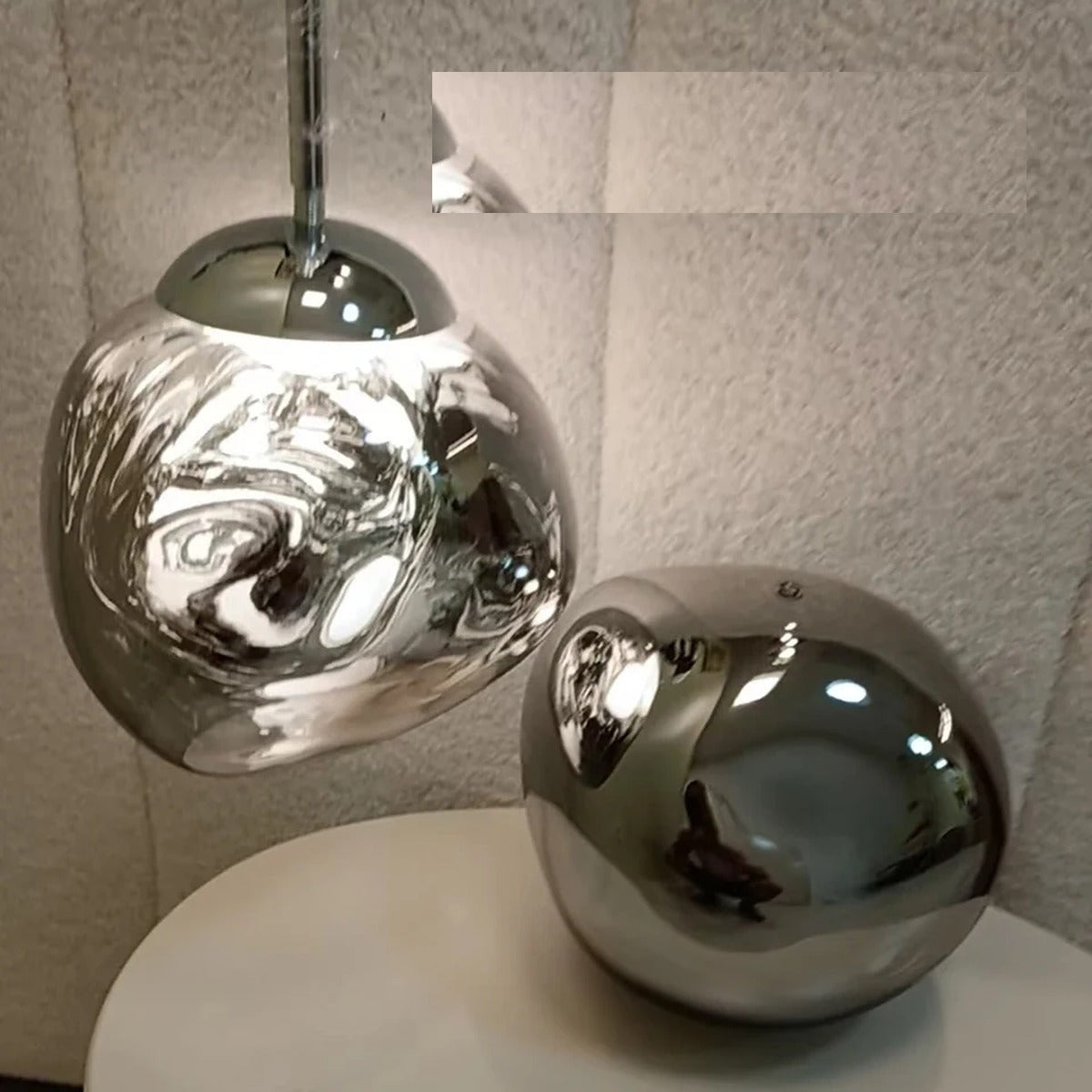 Melted Metallic Globe Pendant Light – Quieton – Smoke Grey Finish