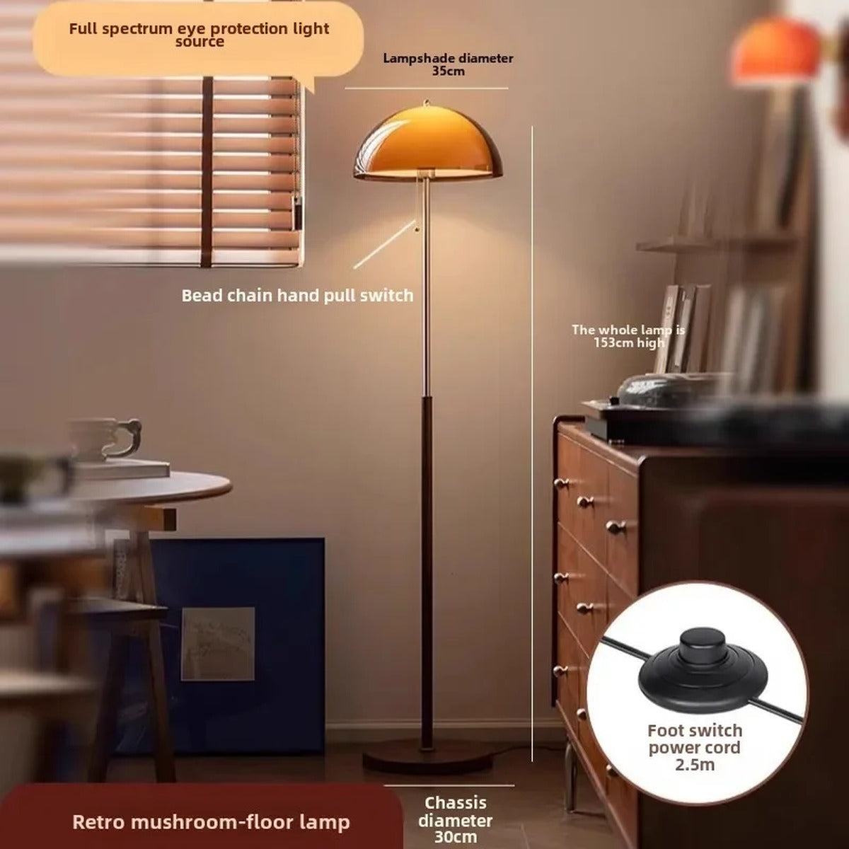 Retro Mushroom Dome Floor Lamp – Pvrix – Product Detail 7