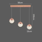 Sand-Textured Crystal Sphere Chandelier Orvenna — 3 Heads Linear Canopy, Rose Gold