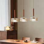 Modern Cognac Glass Three-Head Pendant Light – Fennlyra — view 2