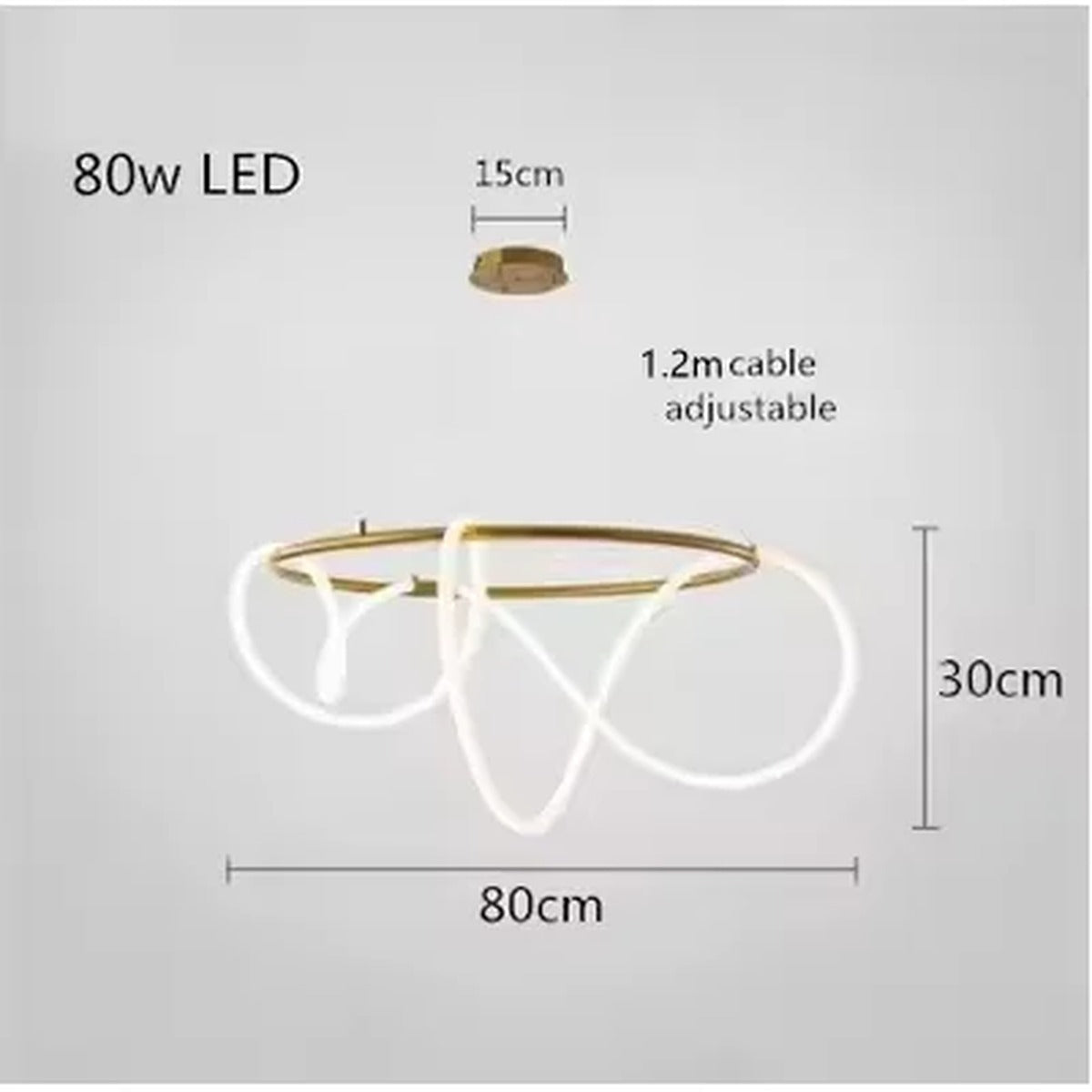 Ribbon Curl LED Ring Chandelier – Yelrix – Product Detail 19