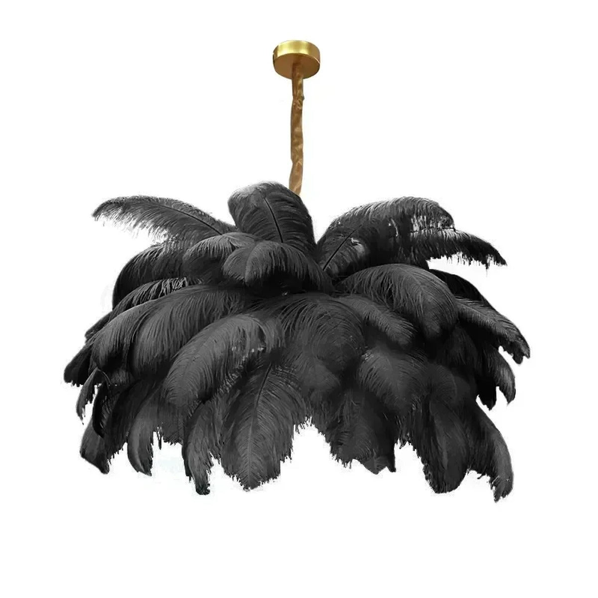 Ostrich Feather Statement Chandelier – Plumaire – Black, Studio