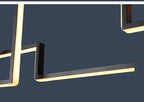 Geometric Aluminum Linear Pendant Lumero – Black Finish, Detail View