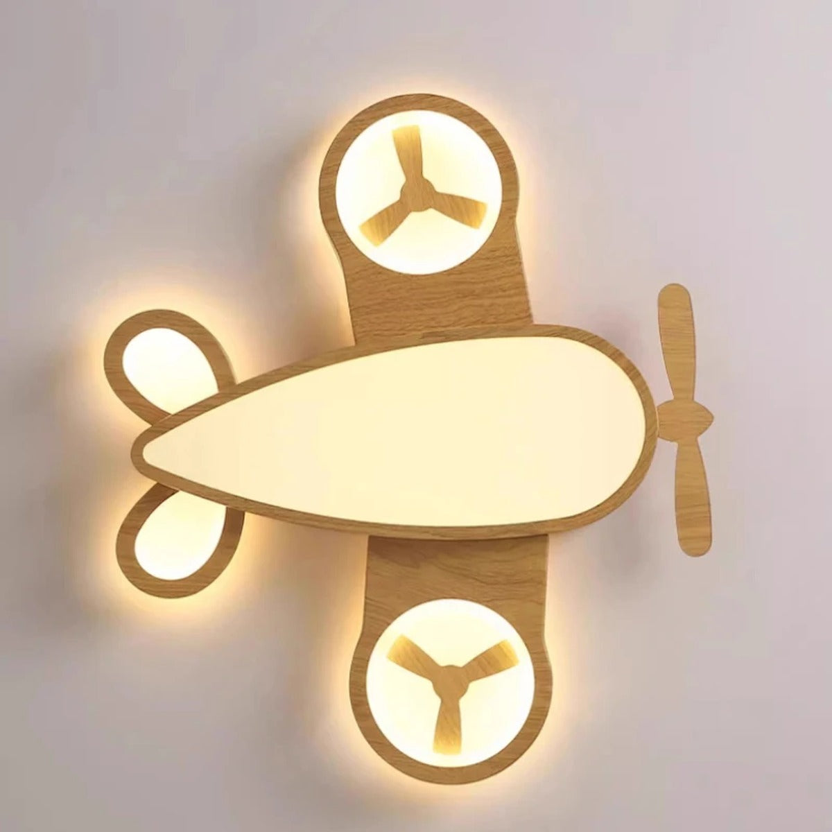 Wooden Aeroplane LED Flush Ceiling Light – Pluvion – Product Detail 6