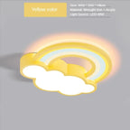 Quieton rainbow and cloud LED ceiling light, Yellow Color, size and material detail