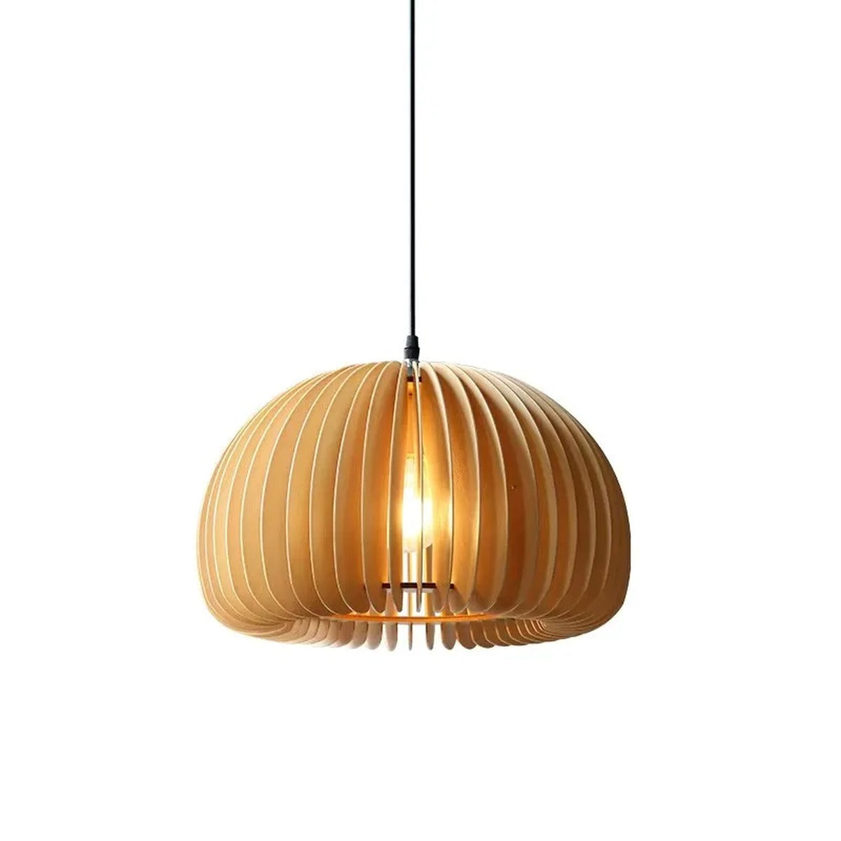 Bent Wood Veneer Orb Pendant Light – Wevorn – Product Detail 6