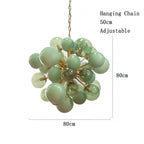 Glass Globe Sputnik Chandelier – Crystara – 80 cm Mint Green Dimensions