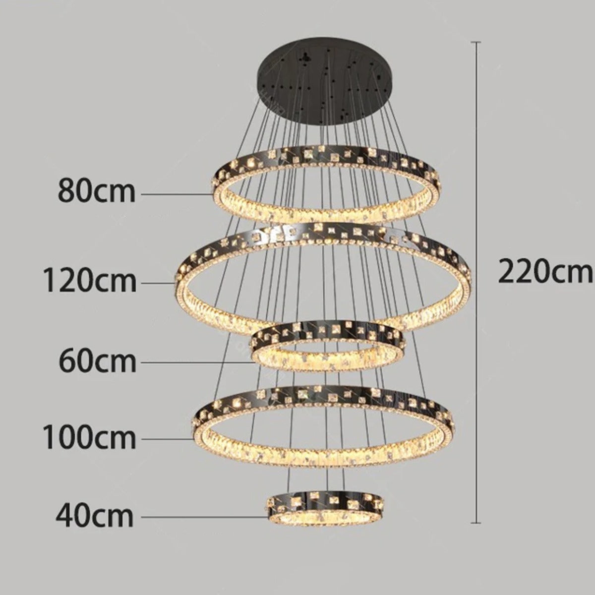 Pendant Light Luxara — 5 Ring Large