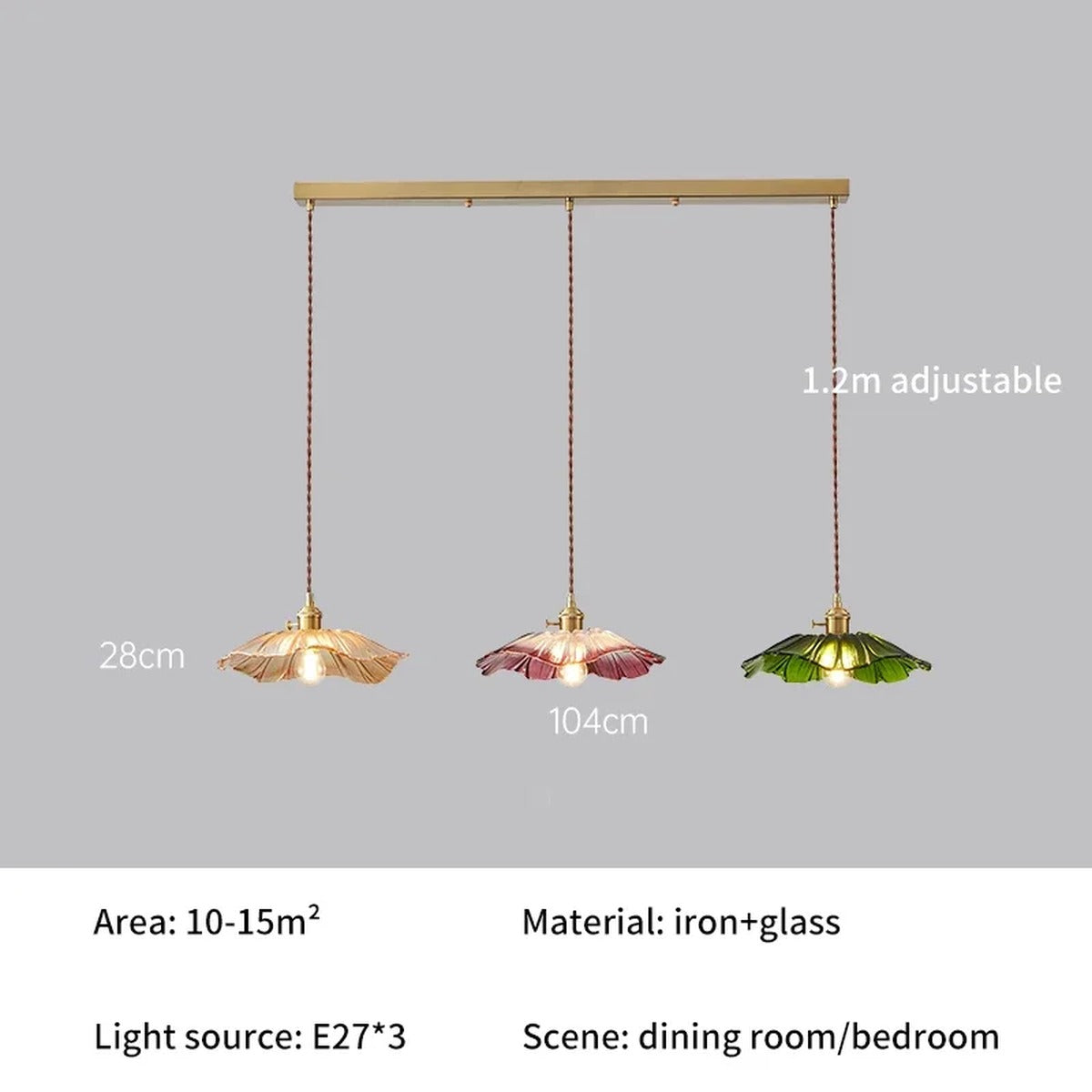 Scalloped Glass Flower Pendant Light Florivex – Product Detail 17