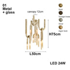 Sculptural Link Chandelier Parvorn – L50cm size specifications