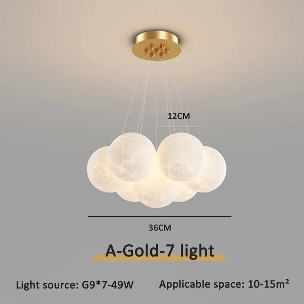 Floating Glass Gold Chandelier Praivelle – Product Detail 12