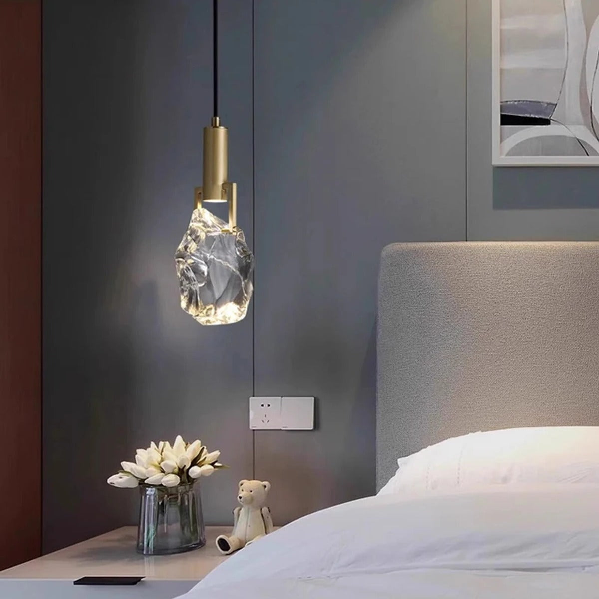 Raw Crystal Rock Pendant Light – Barlux – Lifestyle View 3