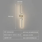 Vireth sculptural ribbon LED wall sconce — 80cm dimensions