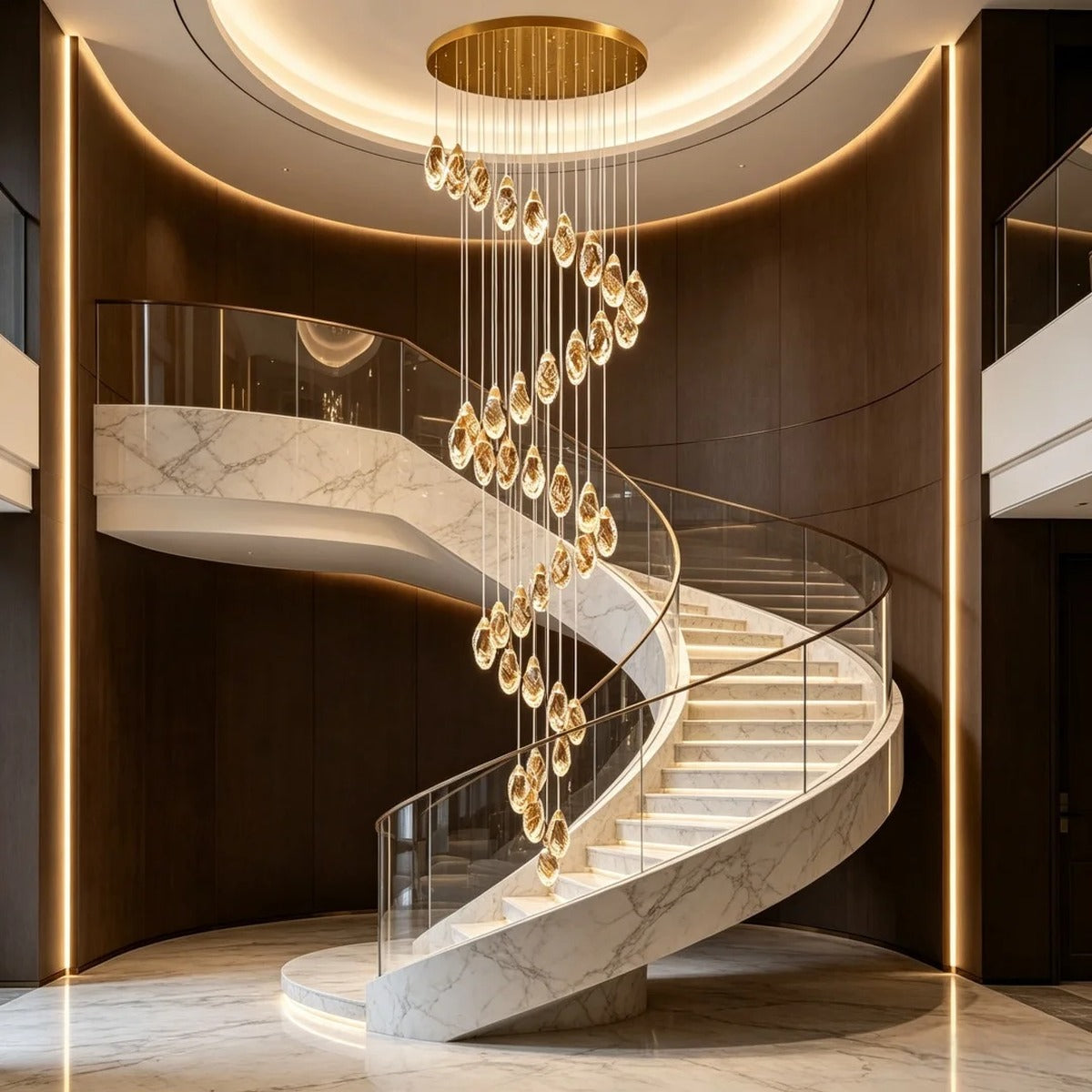 Spiral Luminous Modern Chandelier Galorn – Lifestyle View 3