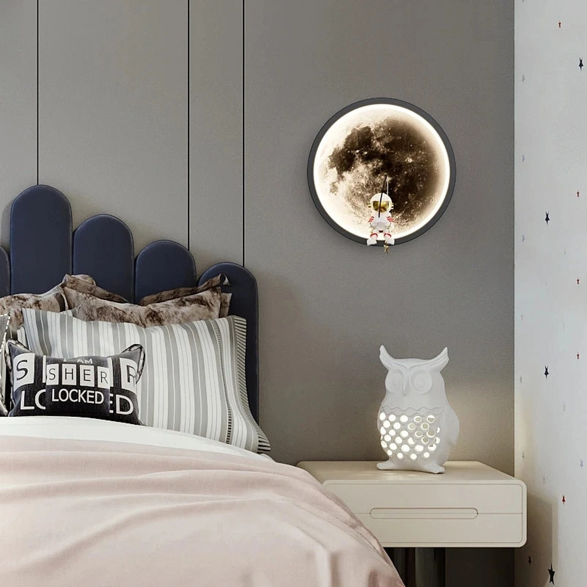 Moon Astronaut LED Circle Wall Sconce – Celrix – Lifestyle View 4