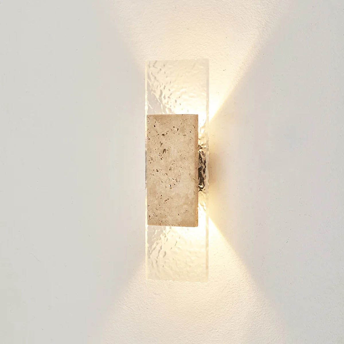 Travertine & Crystal Up/Down Wall Light – Jolux – Lifestyle View 2