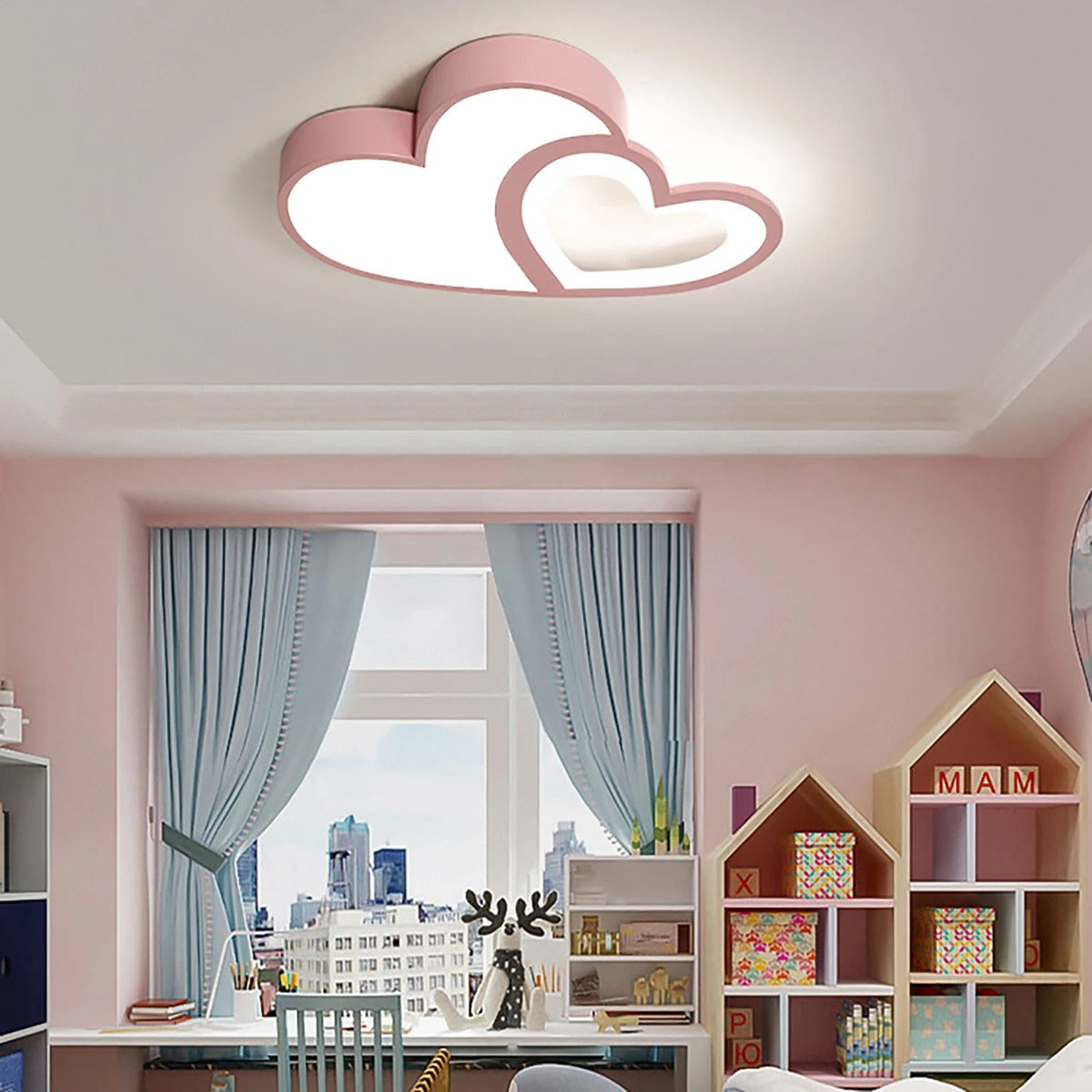Double Heart LED Flush Ceiling Light – Coralith – Lifestyle View 2