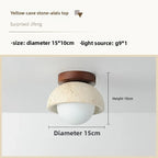 Travertine Flush Mount Ceiling Light Travonis – Milk White, Dimensions