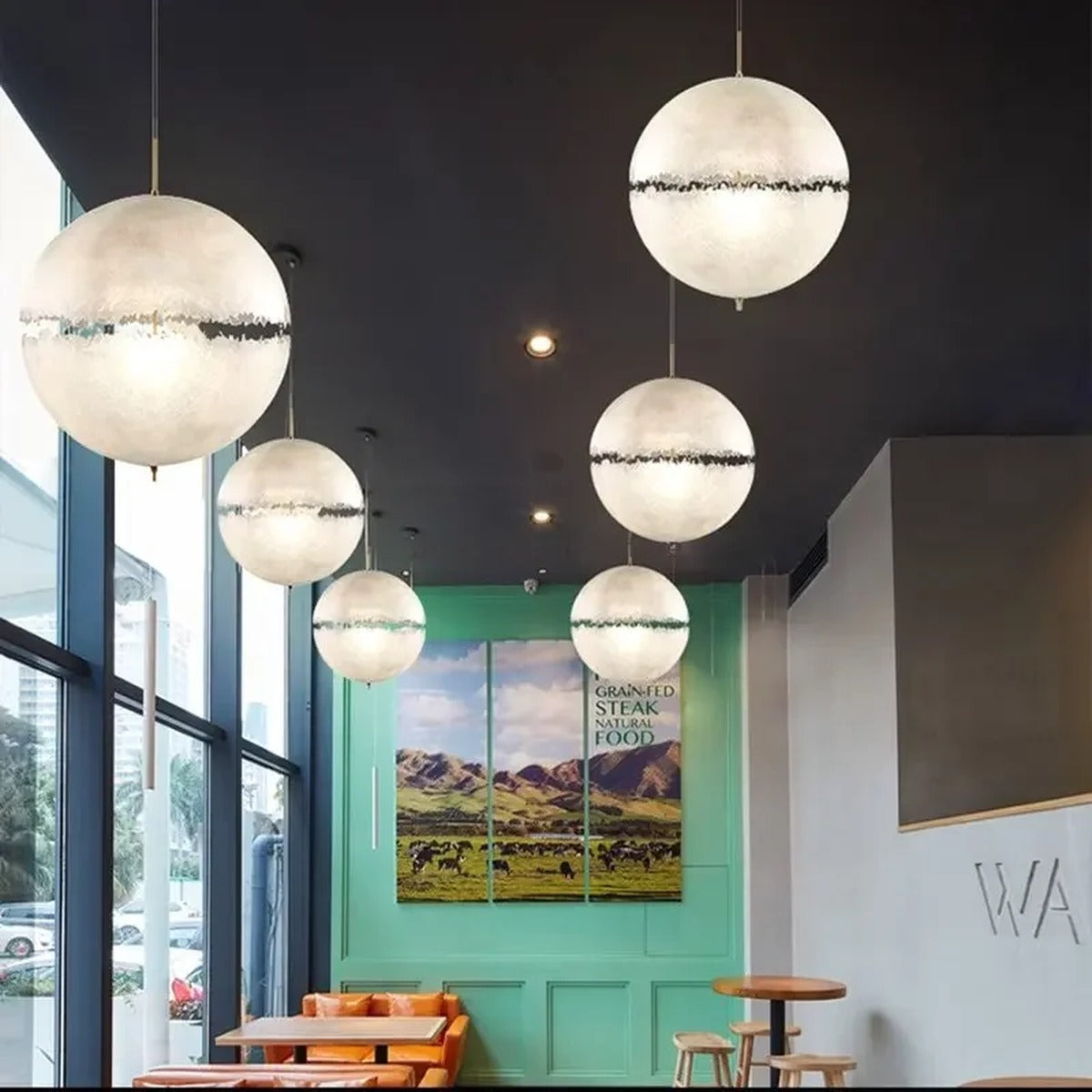 Lunaro Moon Chandelier — grouped display, Dia30cm