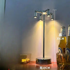 Tarvion — 4-head polished chrome version, dimensions: 35 cm height x 10 cm base