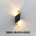 Cendrix spiral wall light — Black + Gold, Small, 23cm