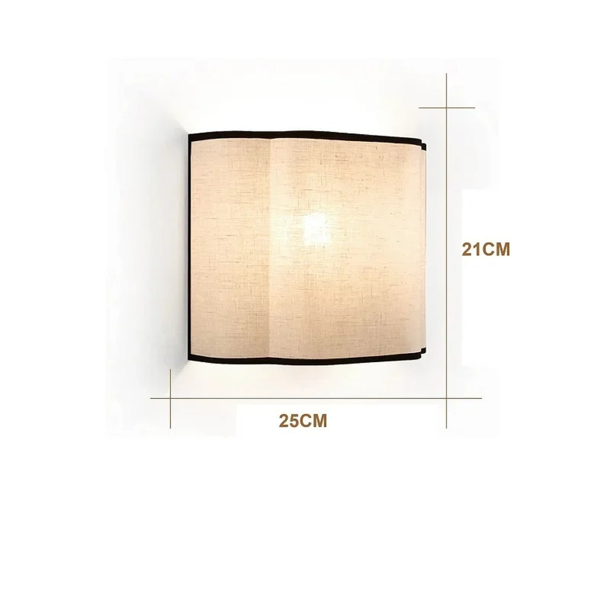 Curved Linen Half-Drum Wall Sconce – Elriven – Product Detail 6