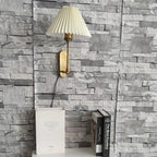 Fan-Pleated Brass Swing-Arm Wall Sconce Ferion — view 5
