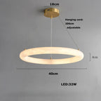 Alabaster Luminous Ring Chandelier – Crestia – Ø40cm Pendant