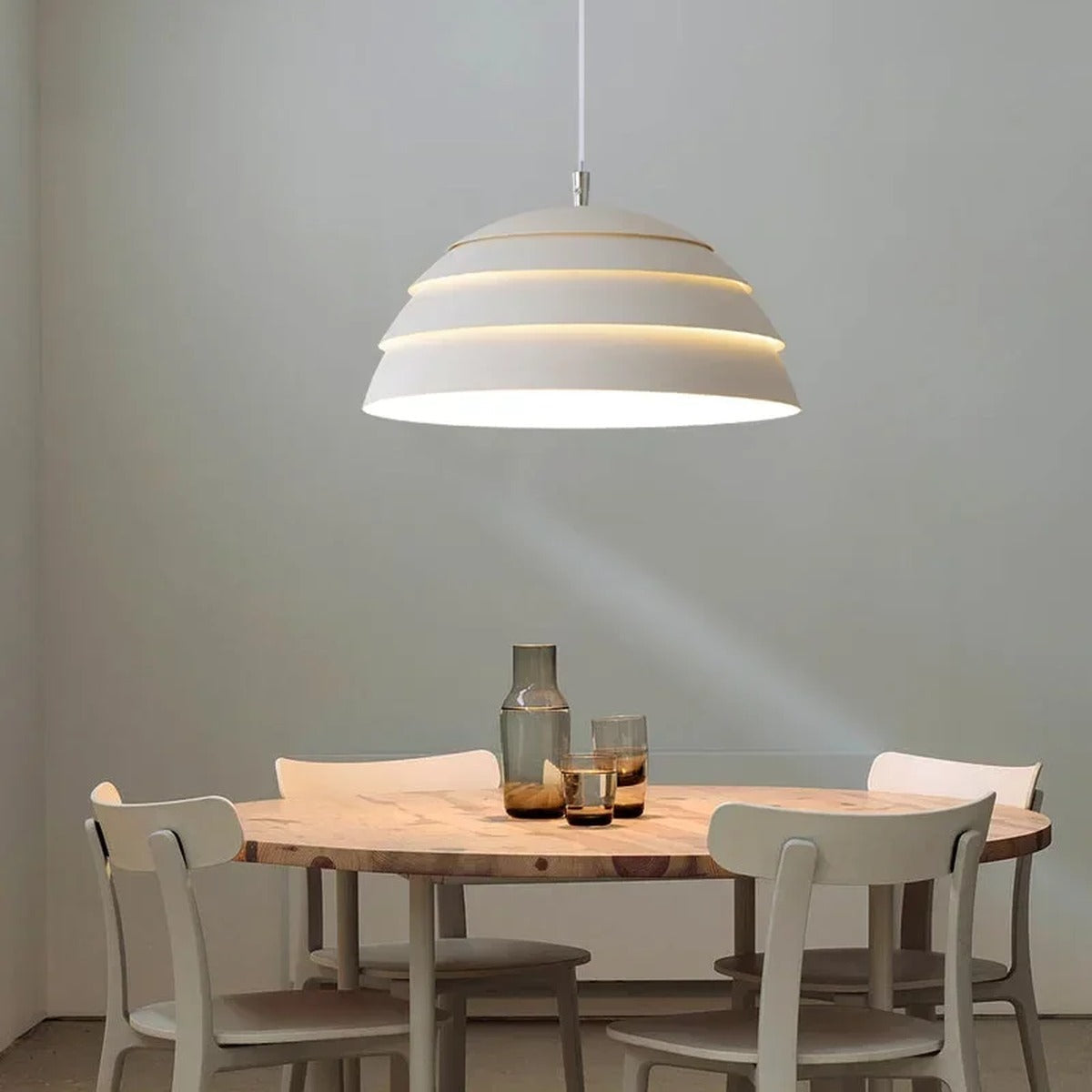 Tiered Dome LED Pendant Light Brevion — profile view graduated tiers