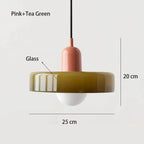 Solren Pendant Light — Pink & Tea Green