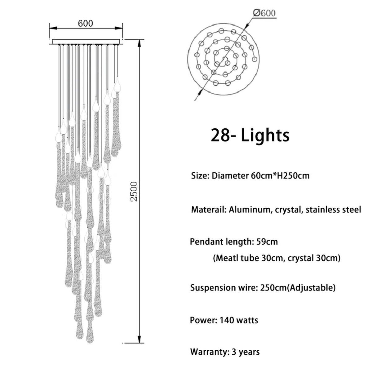 Modern Chandelier Tor3297 — 28 Heads(Spiral)
