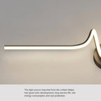 Vireth sculptural ribbon LED wall sconce — close-up curve detail