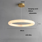 Alabaster Luminous Ring Chandelier – Crestia – Ø60cm Pendant