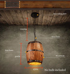Suaelindra wood barrel pendant light — dimensions