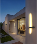 Elixora Linear Outdoor Wall Light - White finish, lifestyle