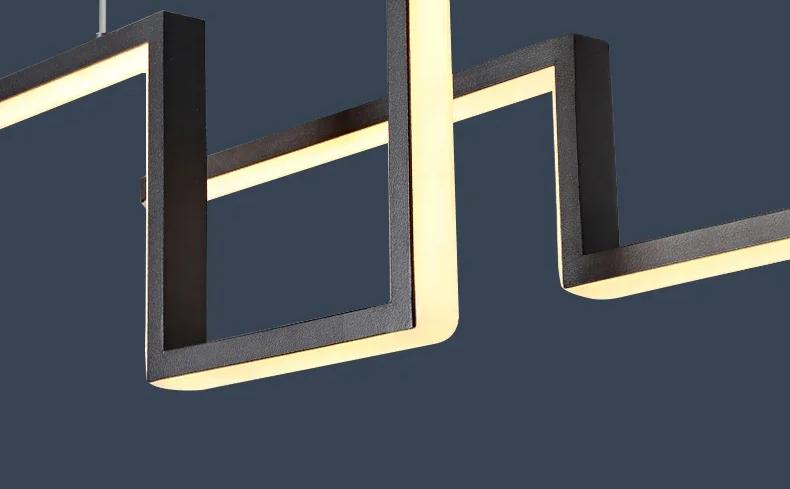 Geometric Aluminum Linear Pendant Lumero – Black Finish, Frame Detail
