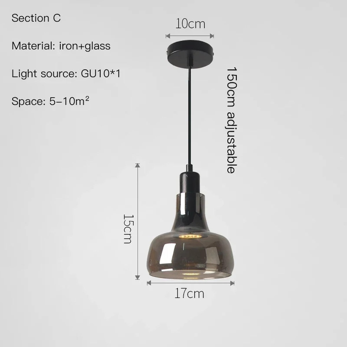 Torvalis Single Pendant – Bell, dimensions