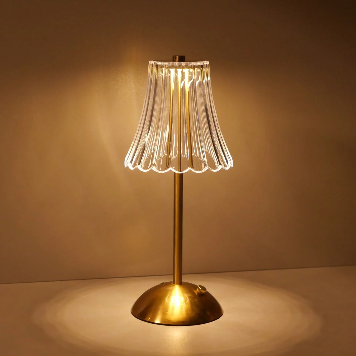 Fluted Glass Rod Shade Cordless Table Lamp – Fevorn – Hero Shot