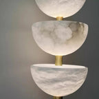 Triple Alabaster Bowl Stack Wall & Pendant Light – Kolvent – Lifestyle View 4