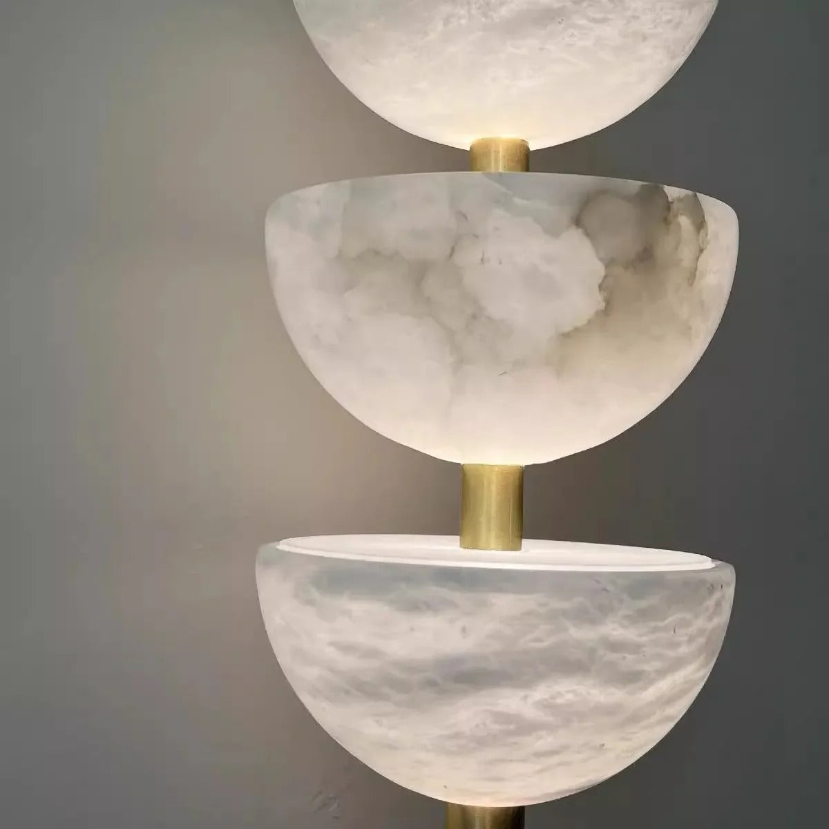 Triple Alabaster Bowl Stack Wall & Pendant Light – Kolvent – Lifestyle View 4