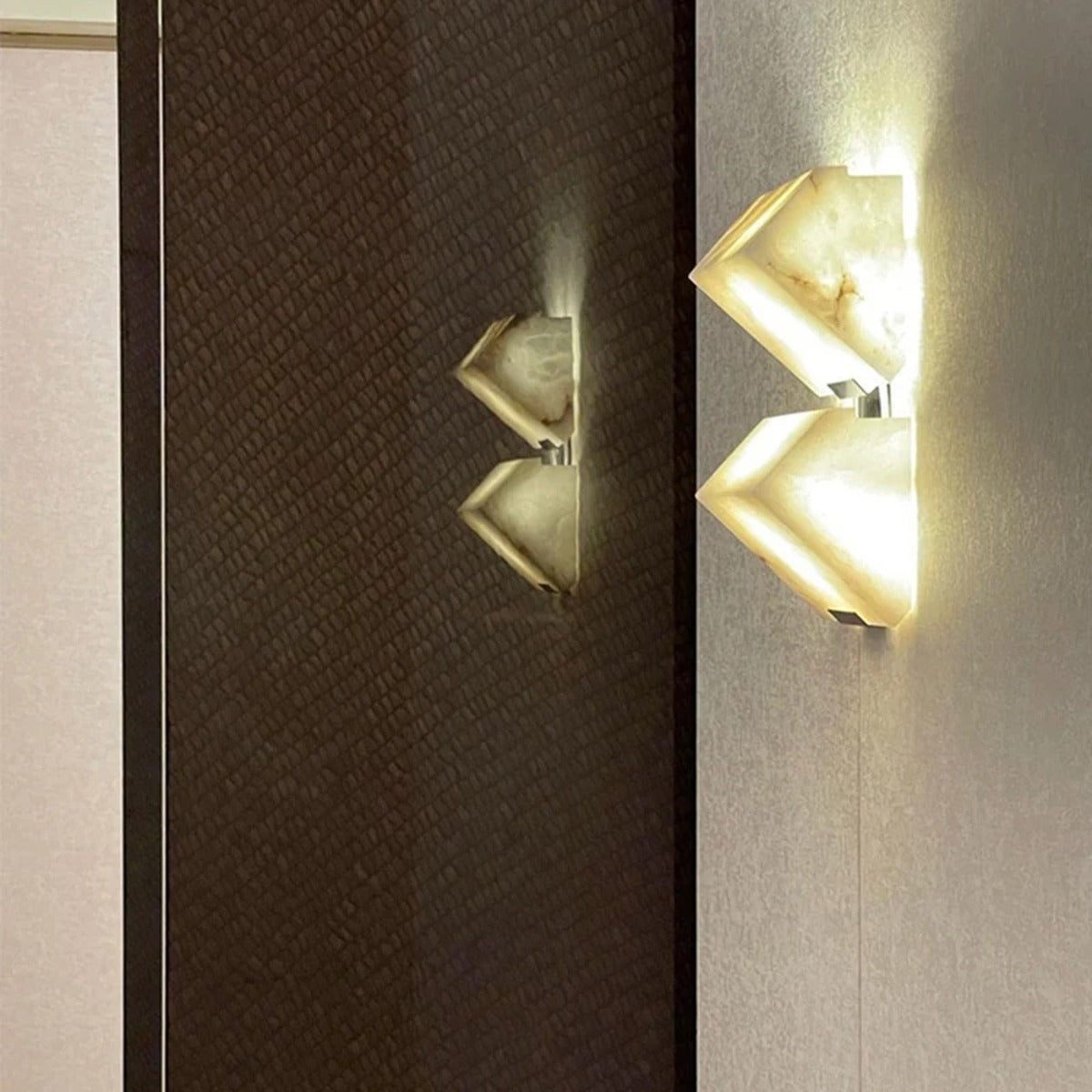 Alabaster Chevron Wall Sconce – Aelvion – Lifestyle View 3