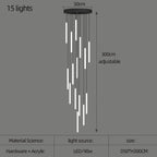 Slim LED Cylinder Tube Pendant Cluster – Graviton – Product Detail 13