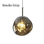 Organic Molten-Form Mirror Pendant Light – Sarvix – Smoky Grey Finish