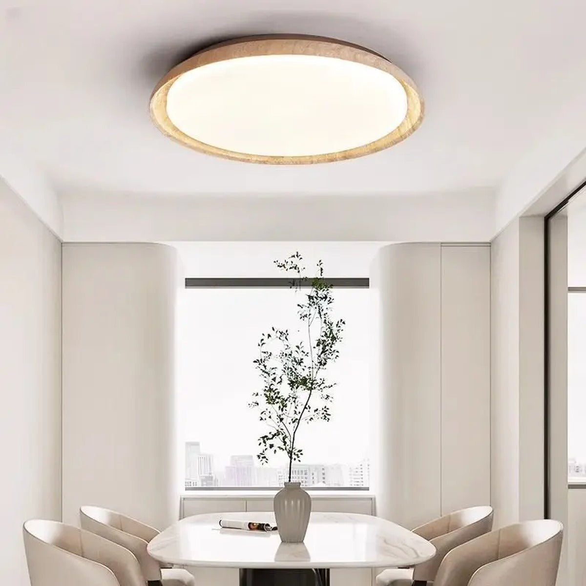 Travertine Ring Flush Ceiling Light – Stillara – Lifestyle View 4