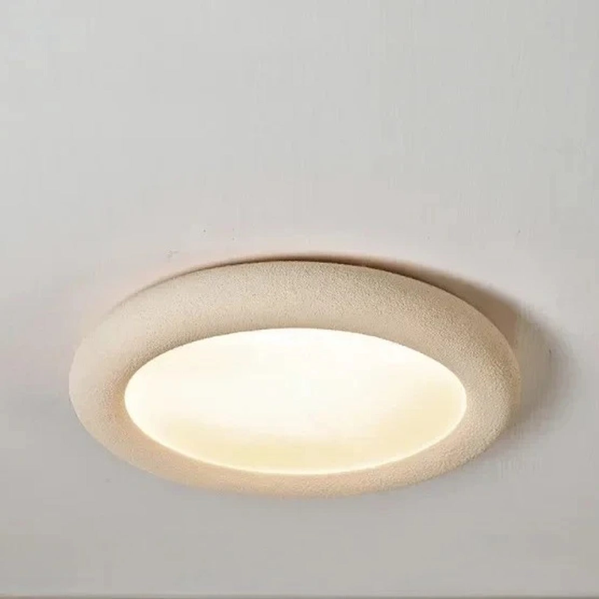 Textured Plaster Flush Ceiling Light – Nimvora – Product Detail 9